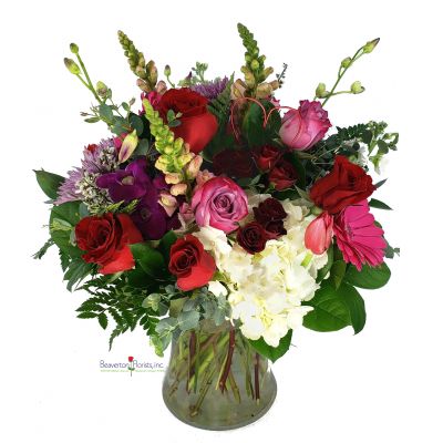 Beaverton Florists Beaverton - What's the recipe for a Love Story? Well, we think it may be the beauty of roses, the wildness of snapdragons and the happiness of gerbera daisies, all together in a vase.
